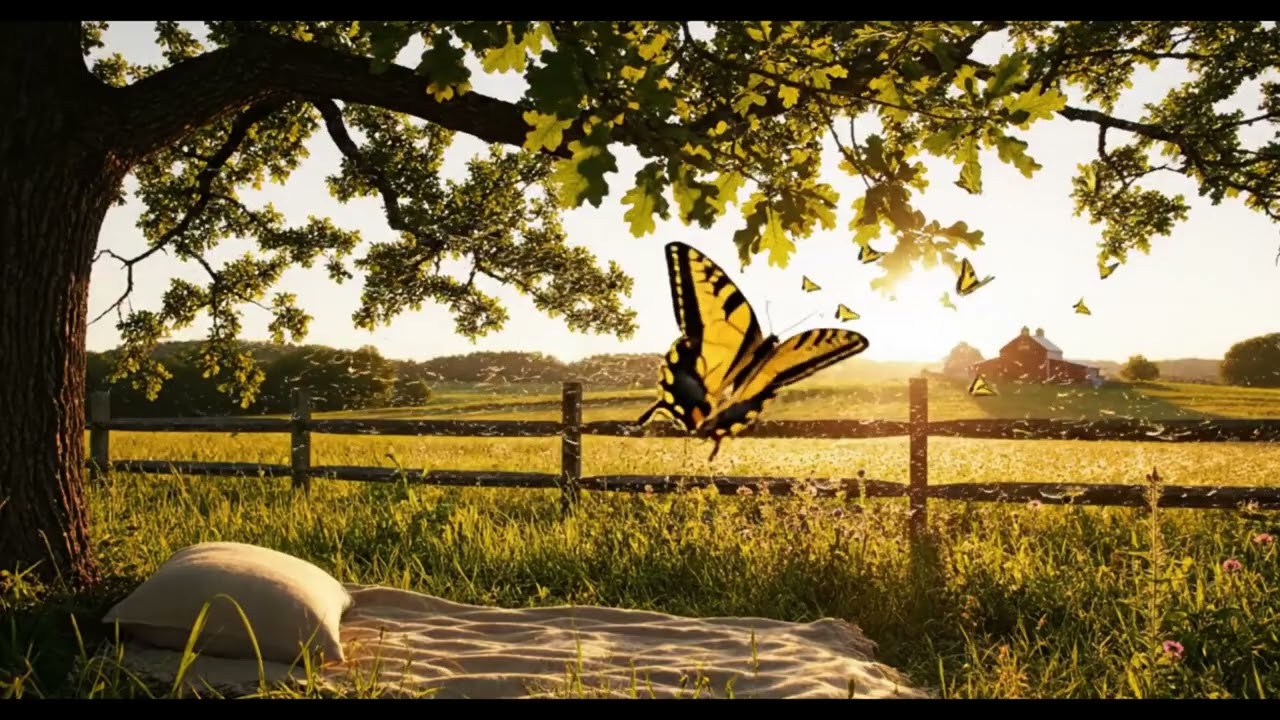 SLEEPING UNDER A PEACEFUL TREE | SOFT WIND & BIRDS | DEEP SLEEP AMBIENCE