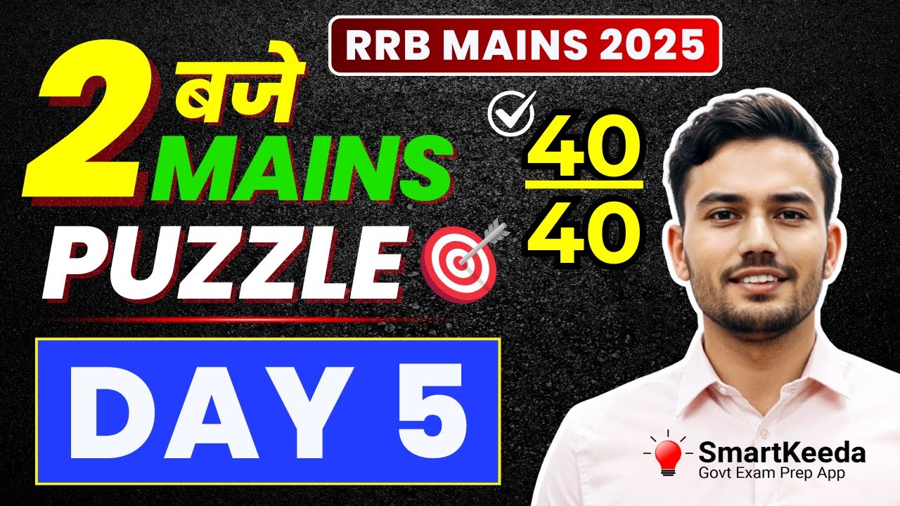 Mains High-Level Puzzle Series for All Bank Exams | Reasoning by Nagesh Sir | Day 5 #bankexams #rrb