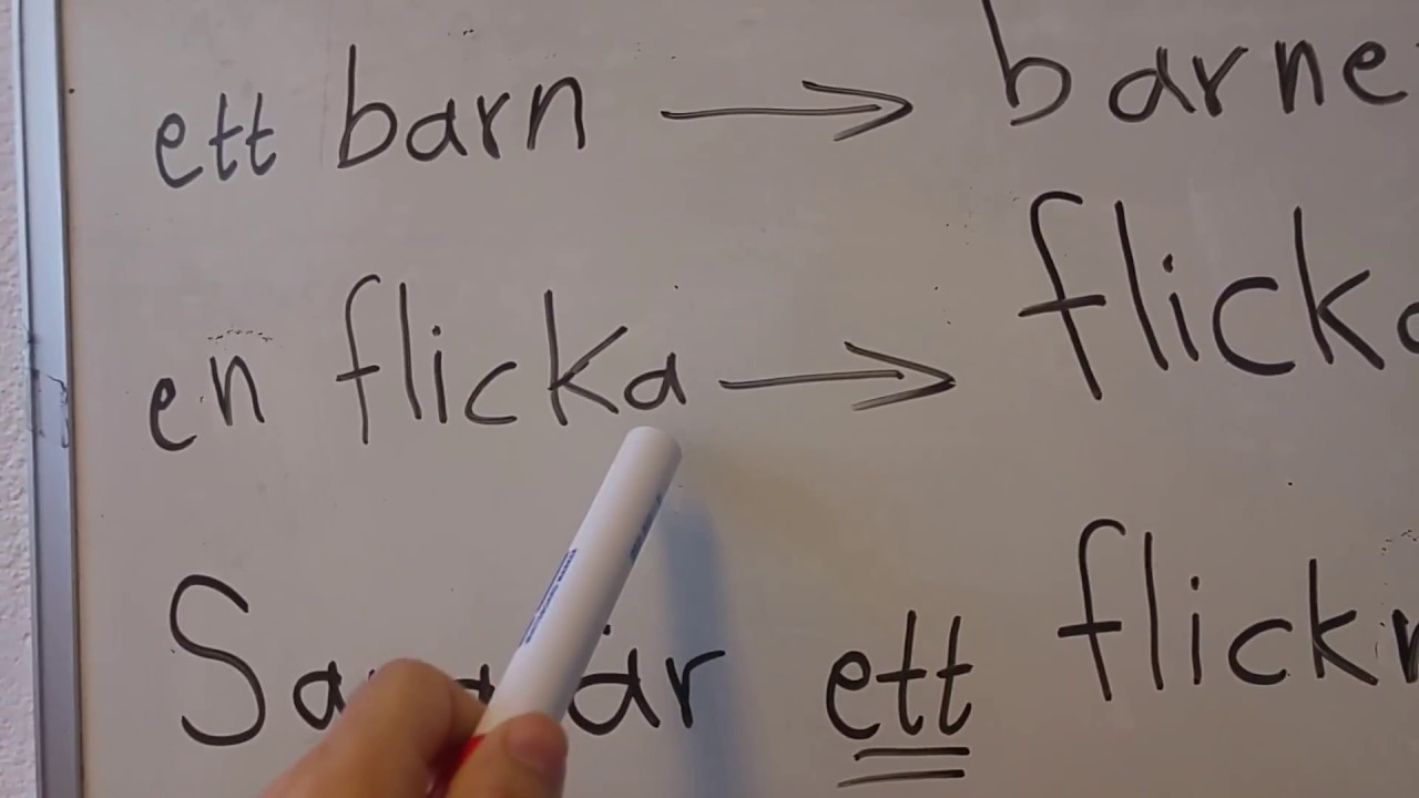 استخدام أدوات النكرة و التعريف (en-ett) في اللغة السويدية