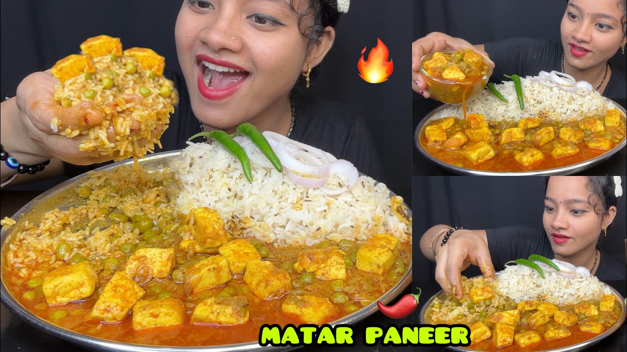 Matar Paneer With Rice 🤤🔥