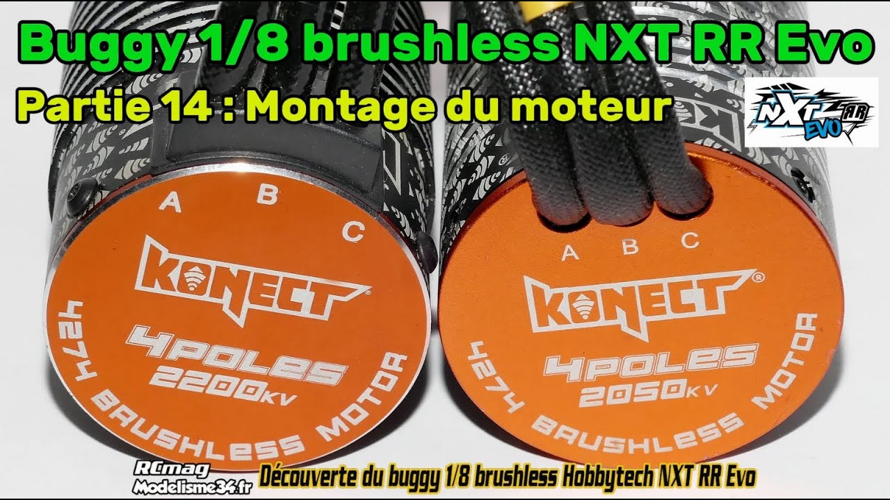Buggy 1/8 NXT RR Evo brushless 2025 - Partie 14 fin montage de la radio et moteur avec comparatif