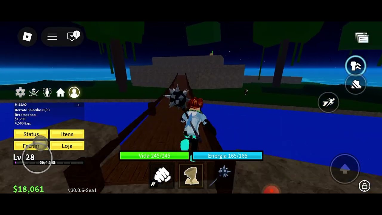 Blox fruits origem,ep 2 Eu vs rei gorila