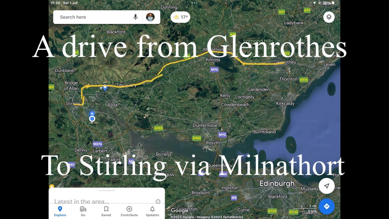 A drive from Glenrothes to Stirling via Milnathort (a very scenic drive)