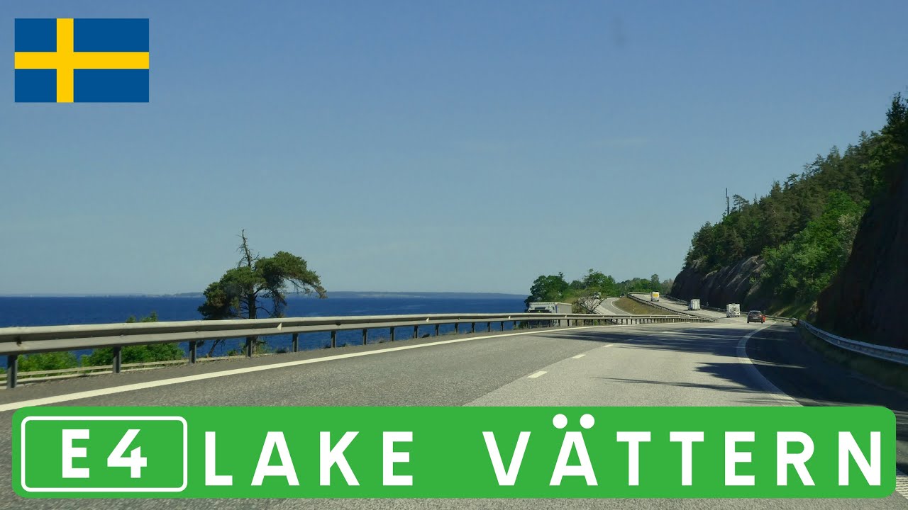 E4 along Lake Vättern in Sweden