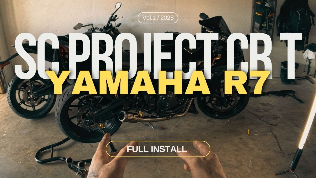 SC Project CR-T Full Exhaust Install on 2023 Yamaha R7 | DIY Garage Installation Guide