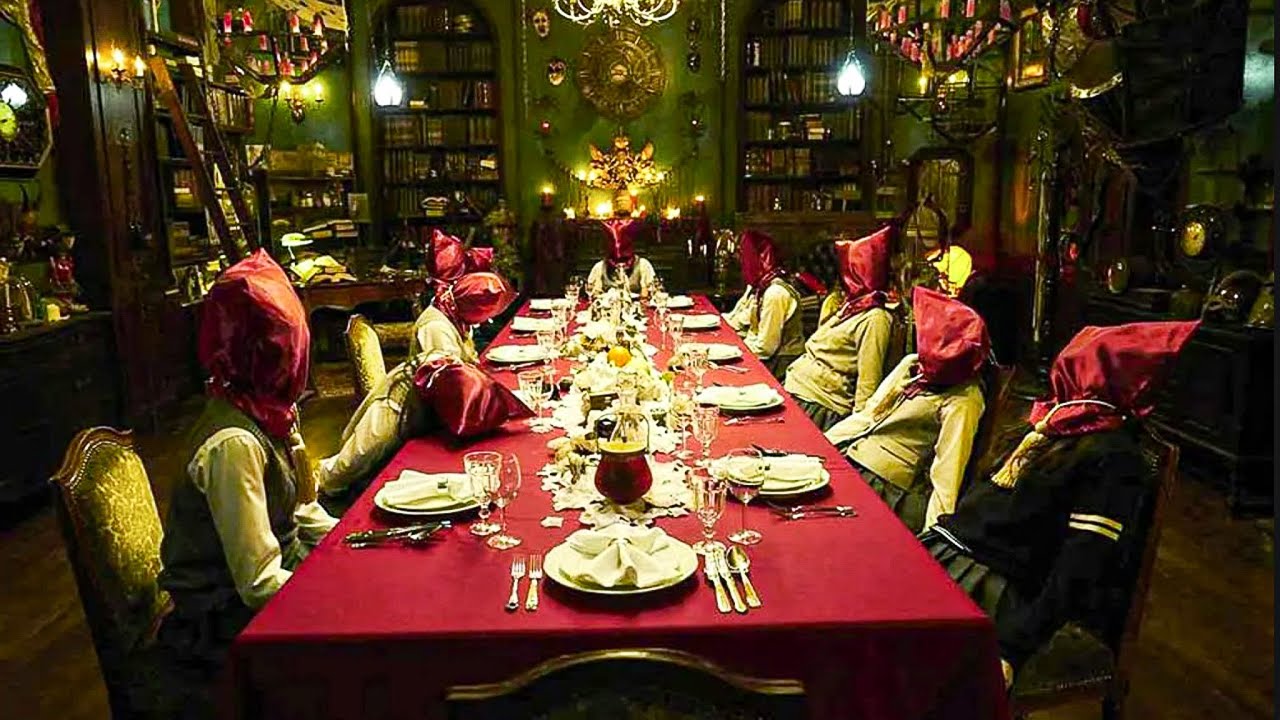 Eleven High School Classmates Awaken, Restrained To a Large Dining Room