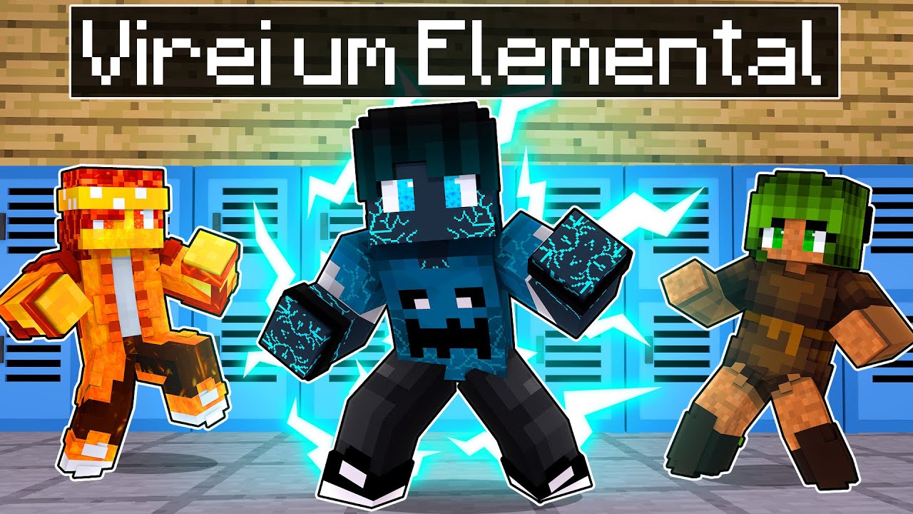 P3DRU tem poderes do TROVÃO na ESCOLA ELEMENTAL no Minecraft