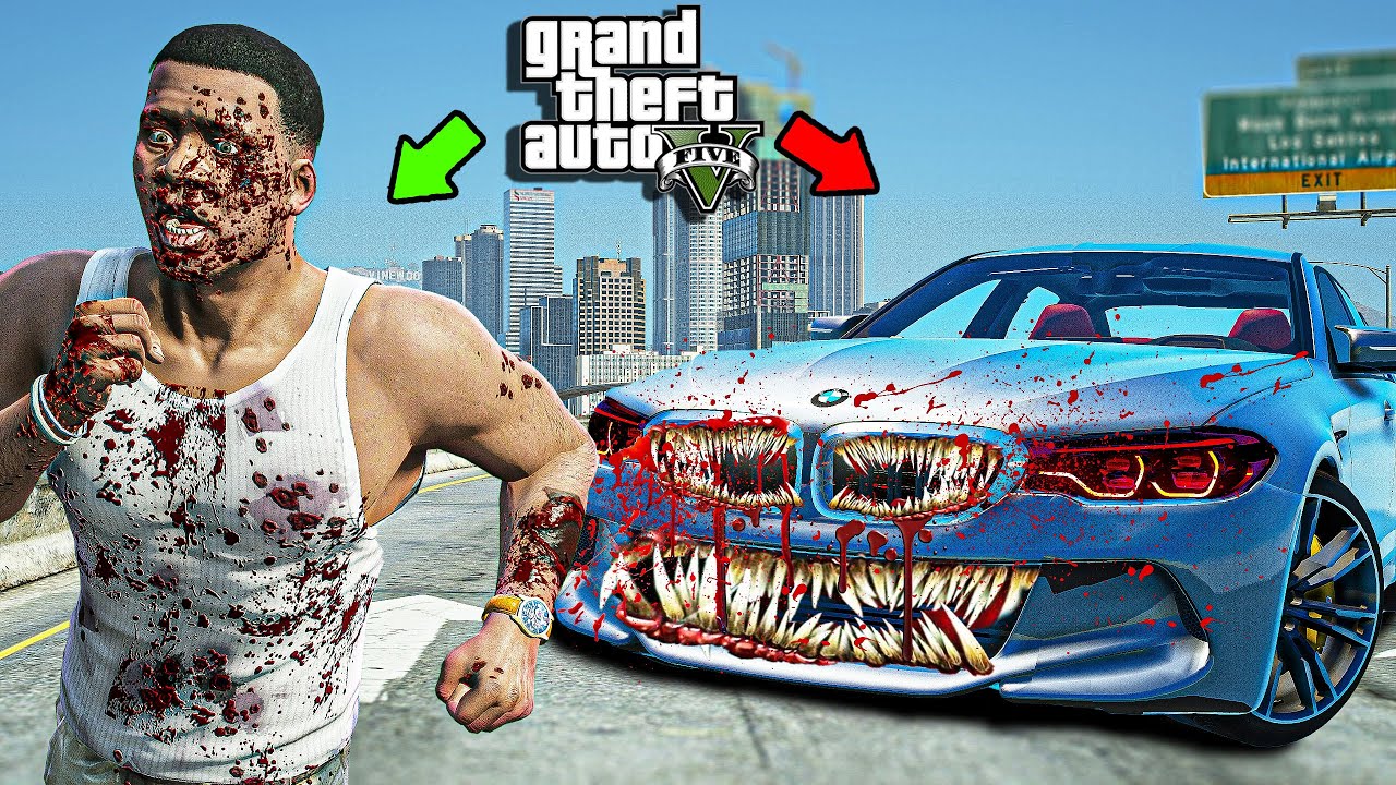 GTA 5 - Franklin Attack By Cursed Killer Car Is That BMW Killer Car