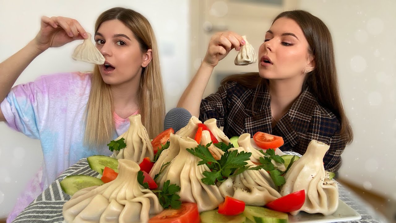 MUKBANG KHINKALI | МУКБАНГО-ОБЗОР: ХИНКАЛИ | Eating no ASMR