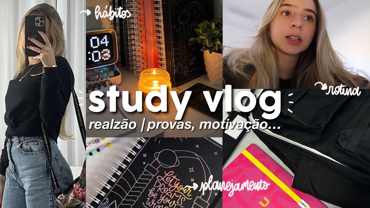 STUDY VLOG realz&atilde;o e produtivo | provas final de semestre, rotina... 📆