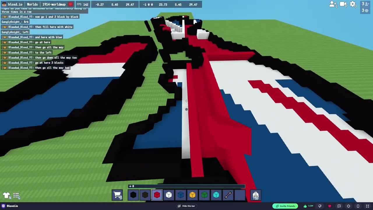 How to build U.K or United Kingdom in Bloxd io Tutorial from 1914