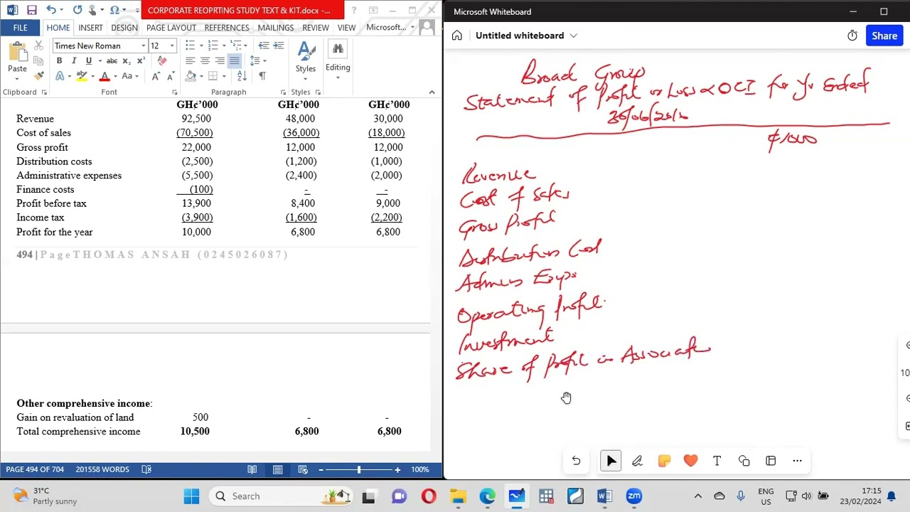 Changes in Group Structure Part 1   Mid year Acquisition