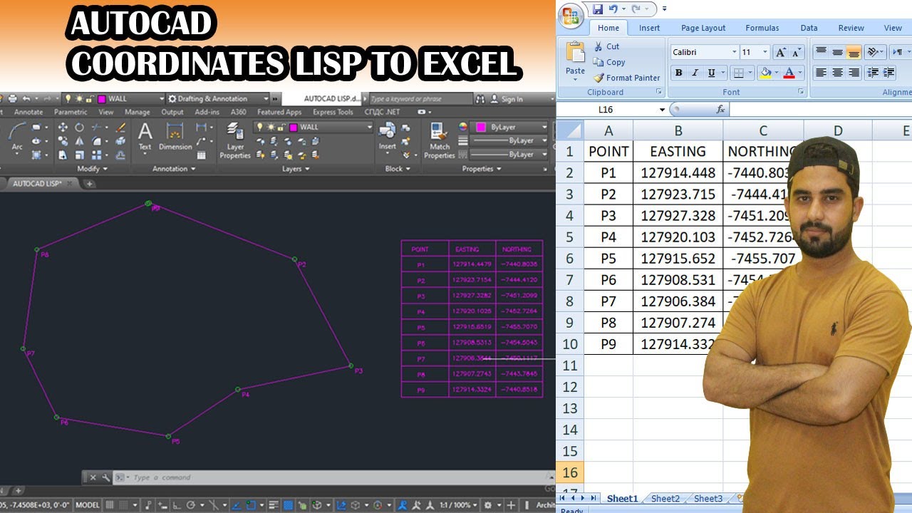 How to get coordinates table in autocad with Lisp l Export Coordinates to Excel from autocad