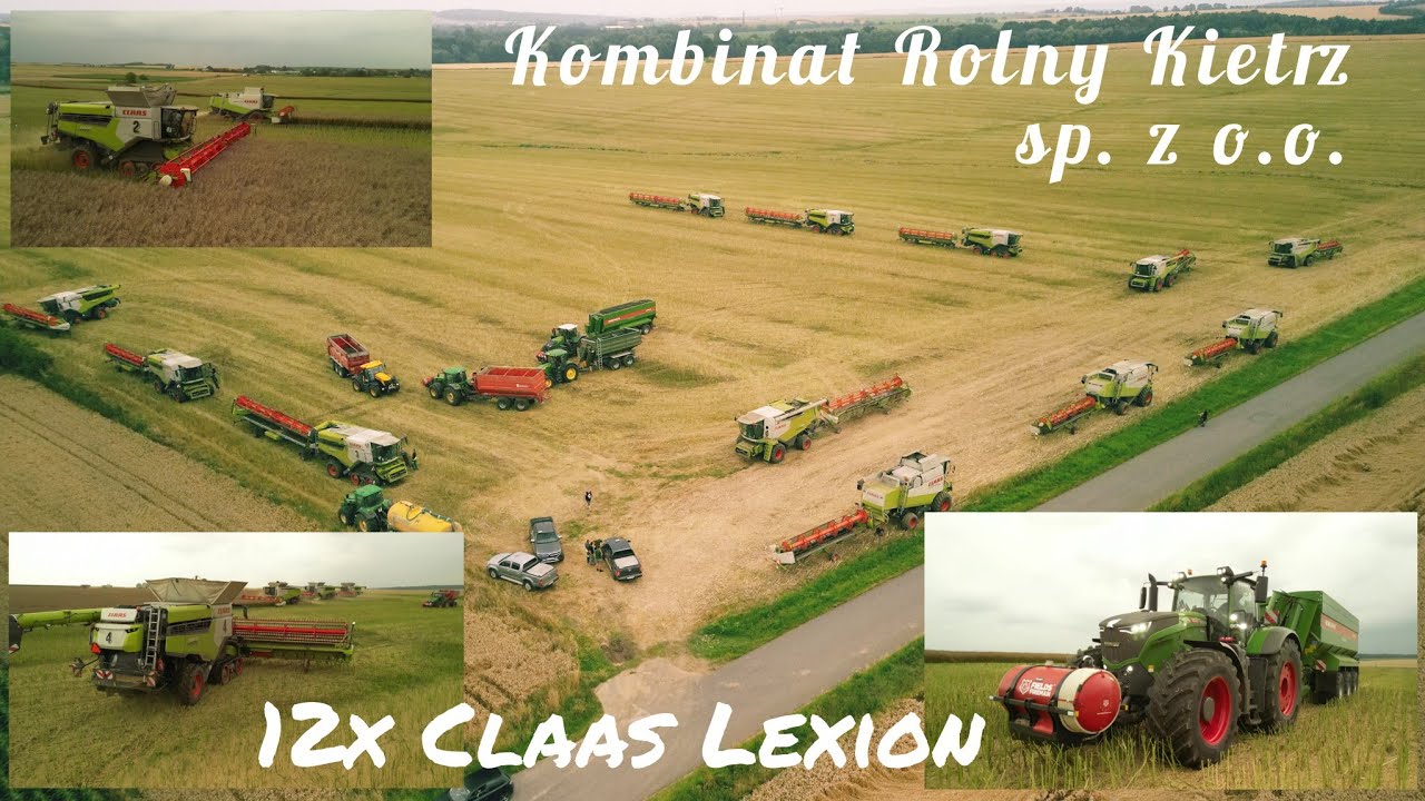 12x Claas Lexion na jednym polu| Rzepak pod kosę| Żniwa 2025🇵🇱Kombinat Rolny Kietrz sp. z o.o.🇵🇱