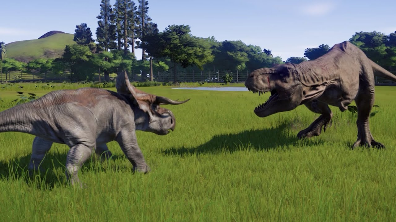 Nasutoceratops VS All Large Carnivores - Jurassic World Evolution