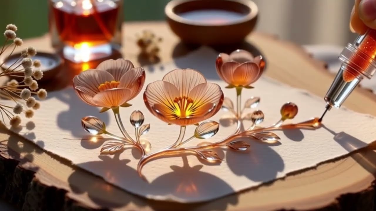 🖊️🦋 AI ASMR: Magic Ink Flower Grow in 3D  | Satisfying Relaxation