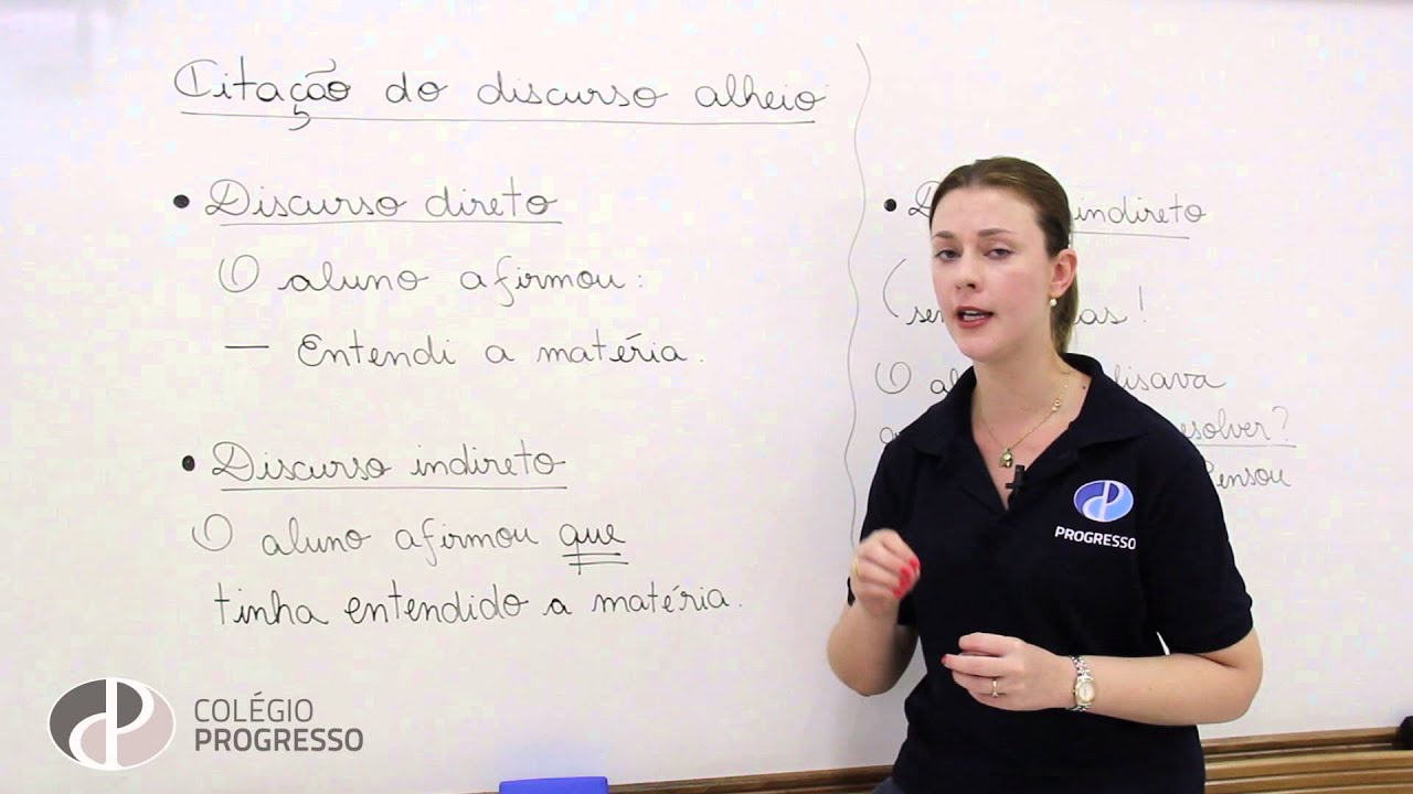 Web Séries - Colégio Progresso | Profª. Fabiana explica citação do discurso alheio.