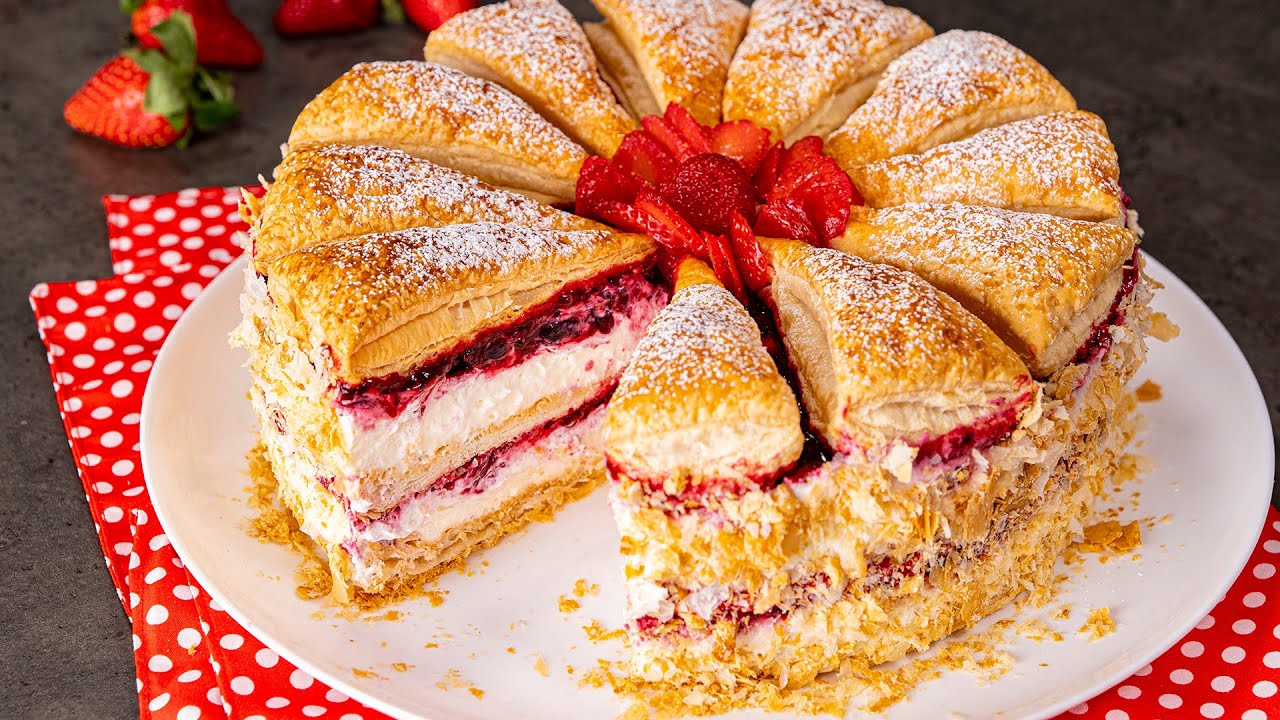 Pastel de hojaldre y frutos rojos - Deliciosas