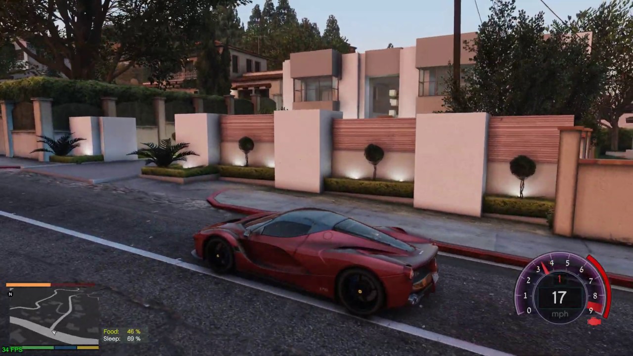 GTA 5 MOD - CHECKING OUT MANSIONS - NO COMMENTARY (GTA 5 REAL LIFE PC MOD) 4K