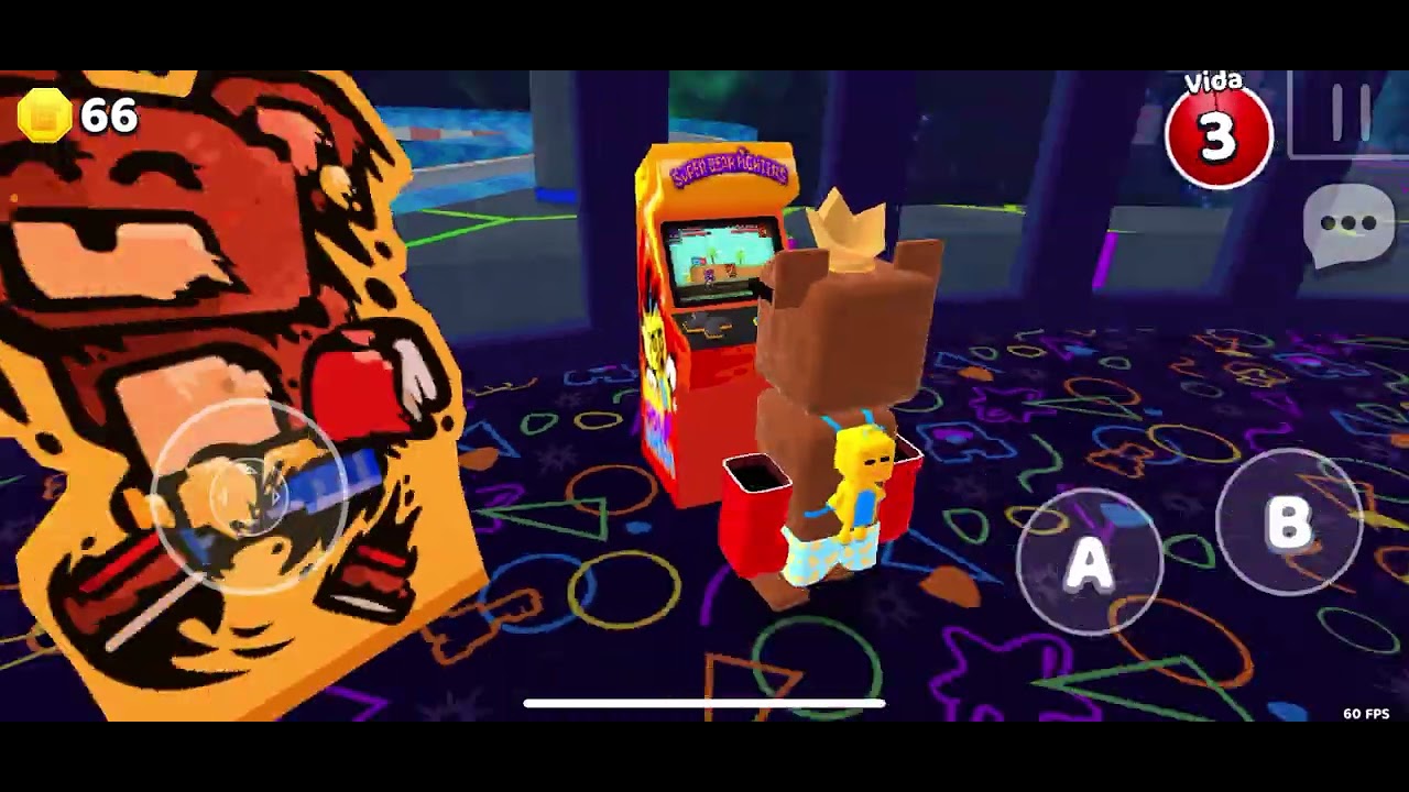 Jogando no Arcade e na casa gigante sozinha.