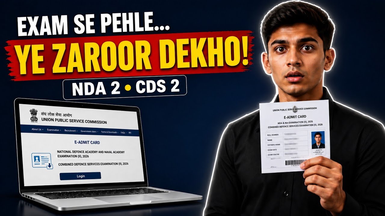 UPSC NDA 2 & CDS 2 2026 | Admit Card, Exam Date & Entry Timing Full Details