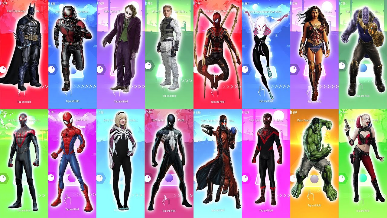 MegaMix №9, All Characters from the past week in one video, DC Marvel Tiles Hop