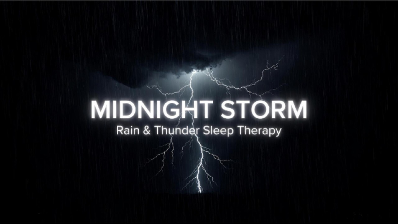 Dark Screen Rain Sounds with Thunder ⚡ Black Screen Storm Ambience for Deep Sleep