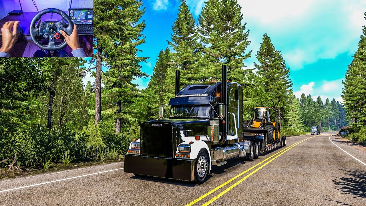 American Truck Simulator - Transporting a JCB 457 Wheel Loader | Logitech G29 Gameplay
