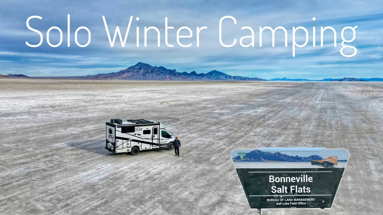 Solo winter camping adventure to Bonneville Salt Flats and Evel Knievel's 1974 Snake River jump site