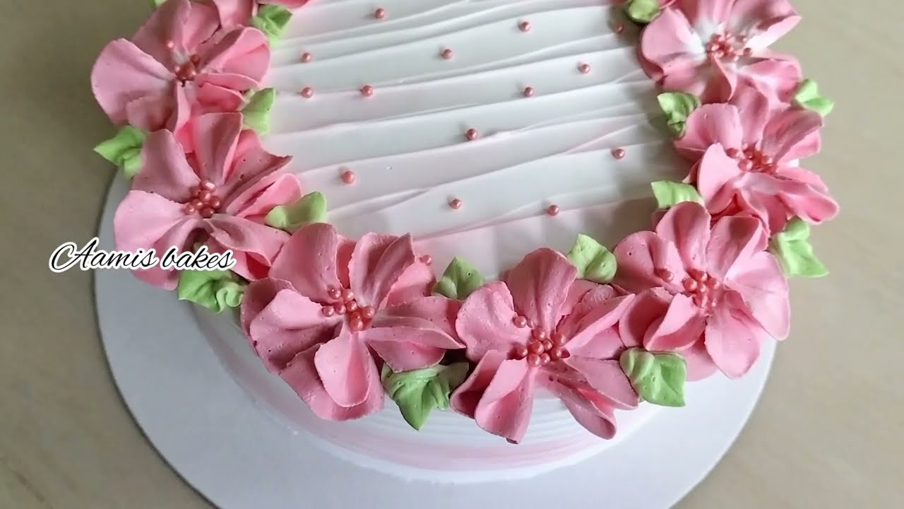 cake decorating ideas/simple floral design#aamisbakes
