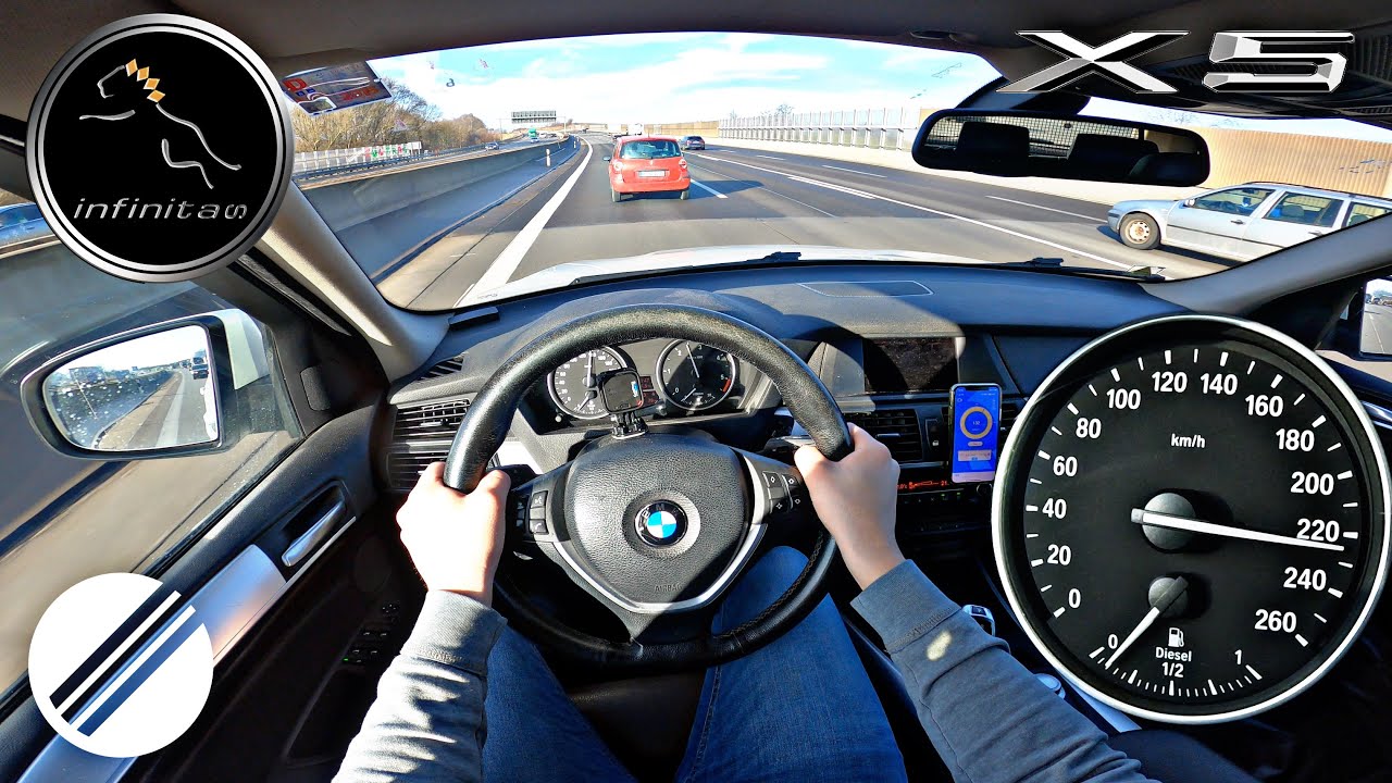 BMW X5 E70 3.0d Stage 2 Infinitas TOP SPEED DRIVE ON GERMAN AUTOBAHN 🏎