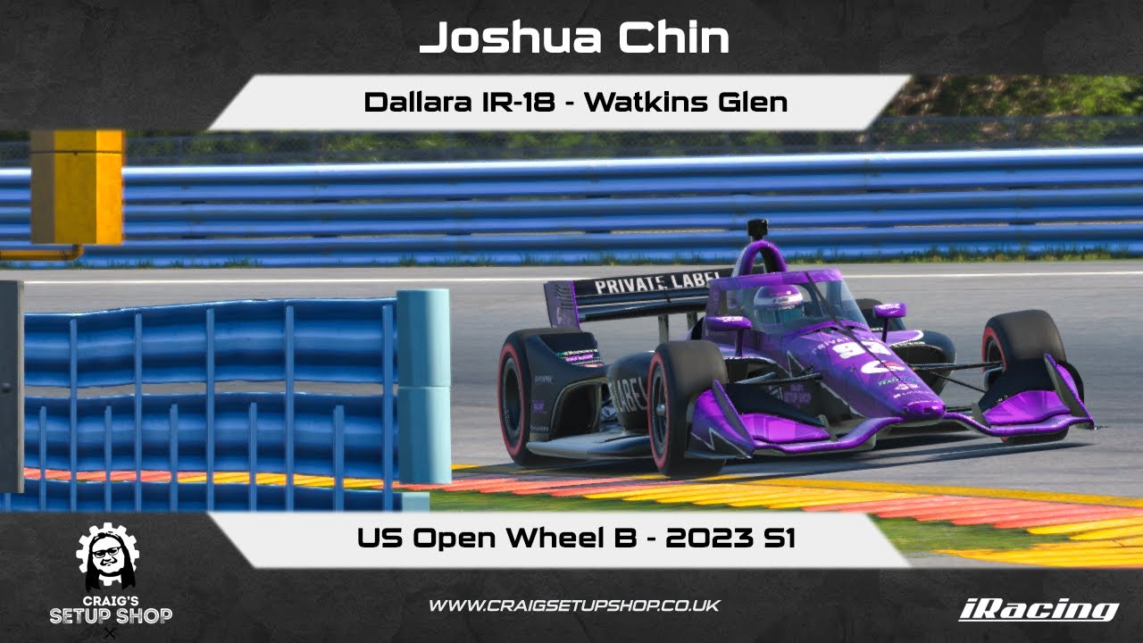 iRacing - 23S1 - Dallara IR-18 - US Open Wheel B - Watkins Glen - JC