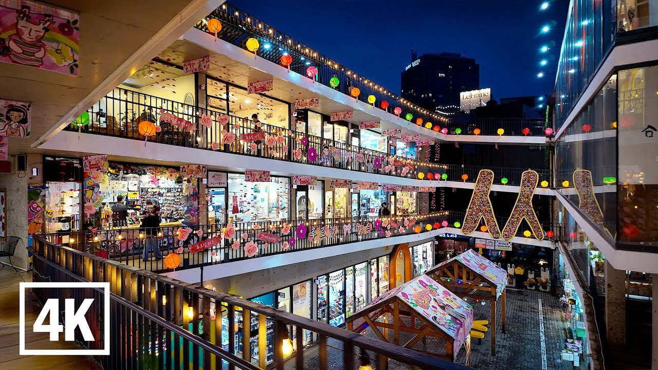 🌜Walking Tour in Insadong and Ssamziegil, Seoul l 4K HDR