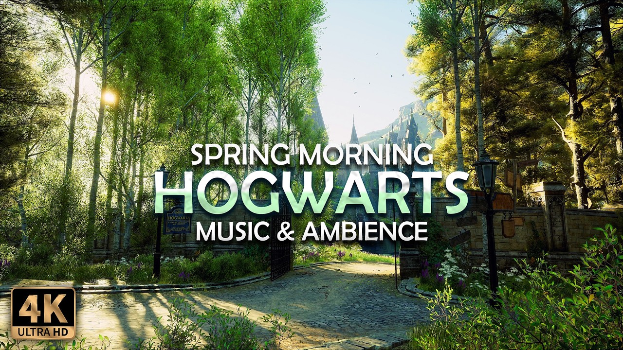 Harry Potter | 🌼 Calm Spring Morning at Hogwarts, Peaceful Music & Ambience by the Castle 🐝