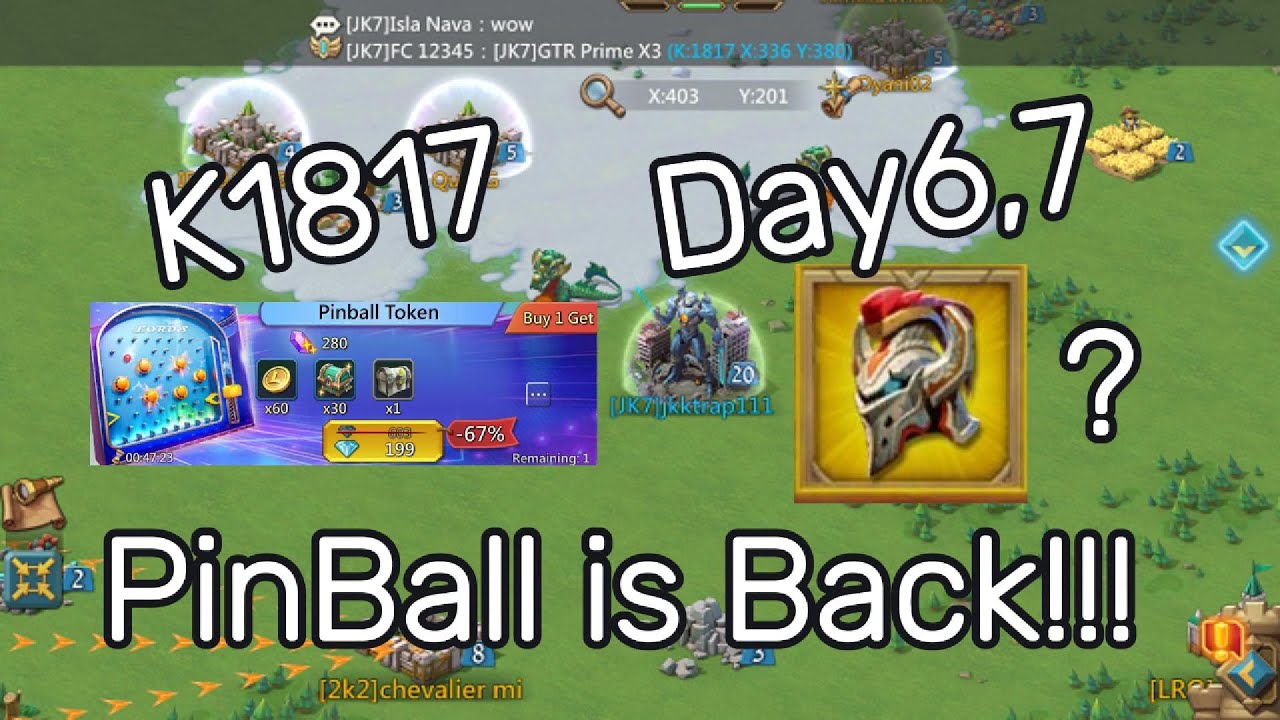 New Acc K1817 Day6,7,Pinball is back!- Lords Mobile #lordsmobile