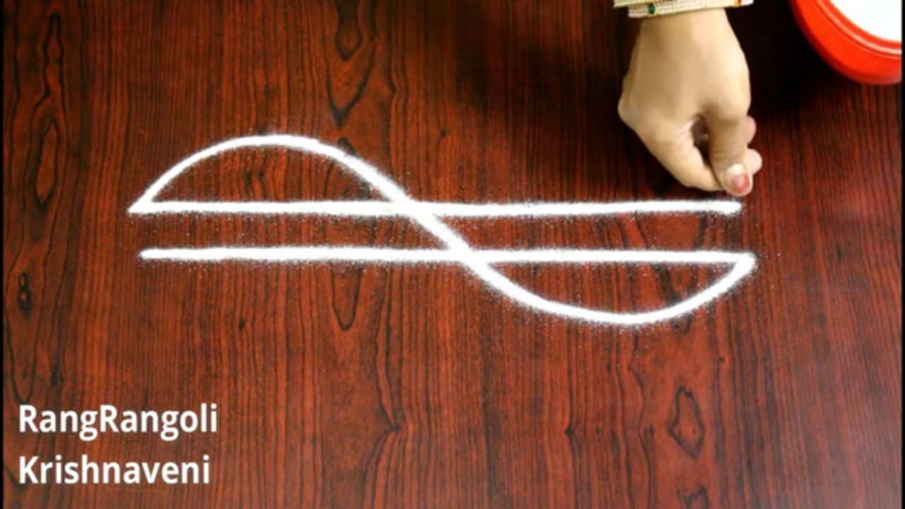 Easy Border Designs for Muggulu | Simple daily Border Rangoli | Border Kolam | RangRangoli