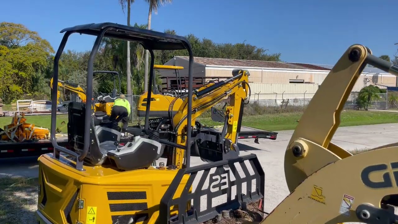 Trailer full of Chinese excavator toys