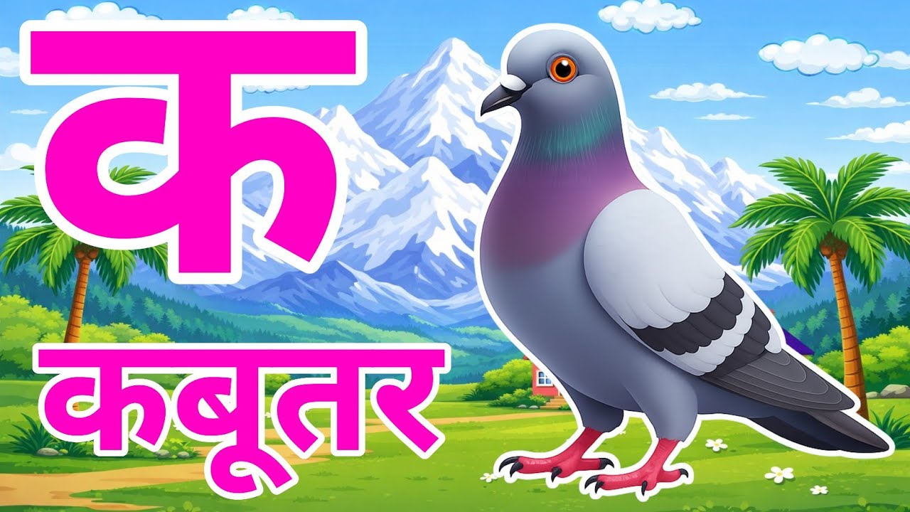 क से कबूतर, अ से अनार a se anaar k se kabutar I Hindi varnmala I ABCD क से कबूतर अ से अनार, for kids