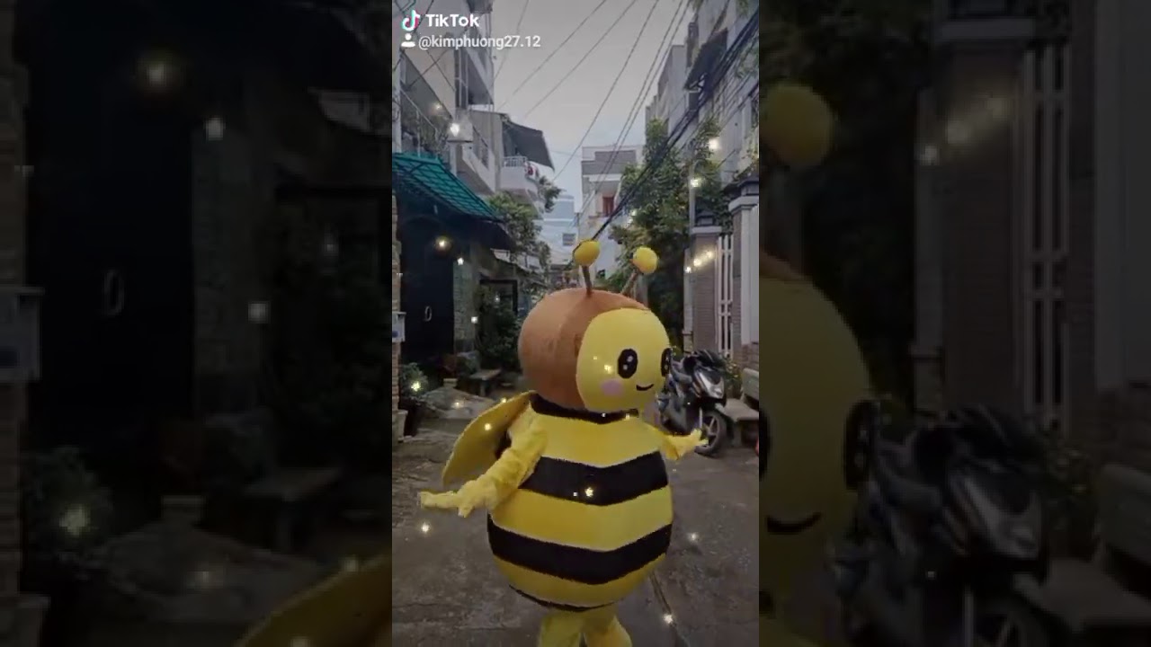 Mascot Bee dance chị ong n&acirc;u n&acirc;u  - Cute bee mascot Costume suit up - Mascot Trường Nam