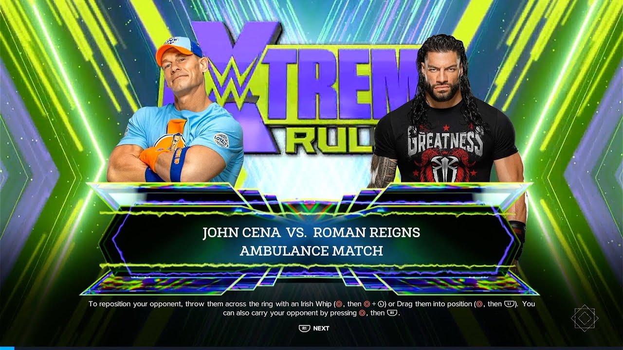 WWE 2K24 Gameplay - John Cena vs Roman Reigns in an AMBULANCE Match - EXTREME RULES