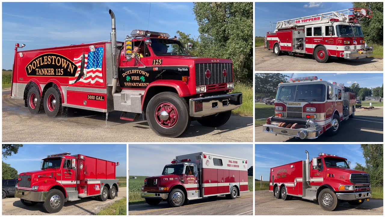 Randolph Fire Department WI, Box Level Barn Fire Response 8-11-23