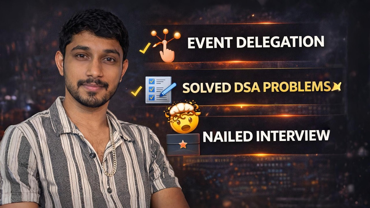 Day 38 of Finding a Job Series | Event Delegation in JavaScript Explained | Interview Experience