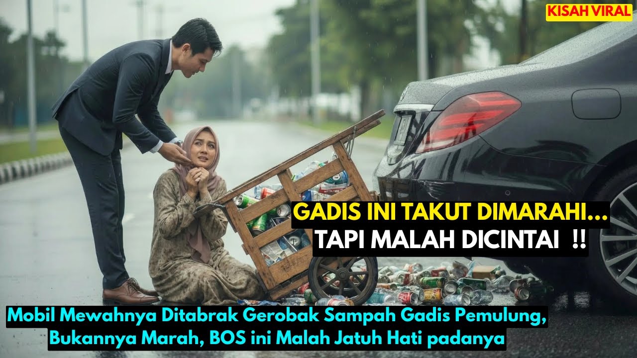 Mobil Mewahnya Ditabrak Gerobak Sampah Gadis Pemulung, Bukannya Marah, BOS ini Malah Jatuh Cinta