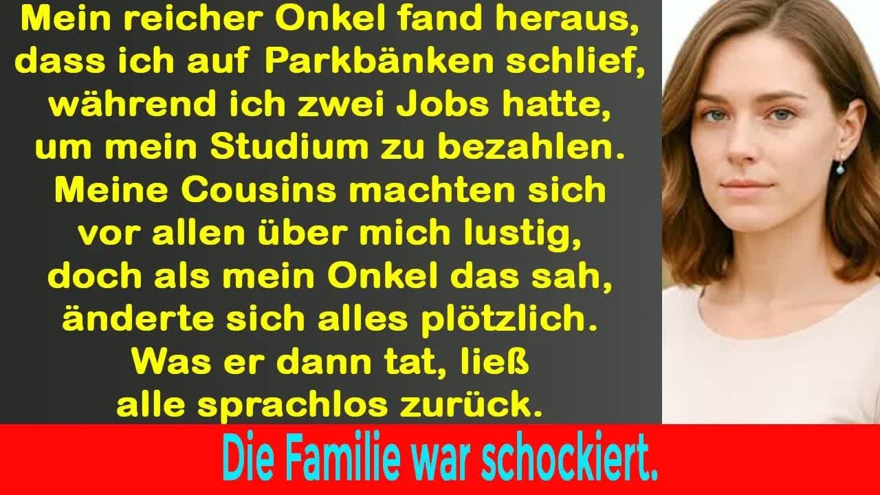 Mein reicher Onkel hörte, dass ich auf Parkbänken schlief – und änderte mein Leben mit einem Sat