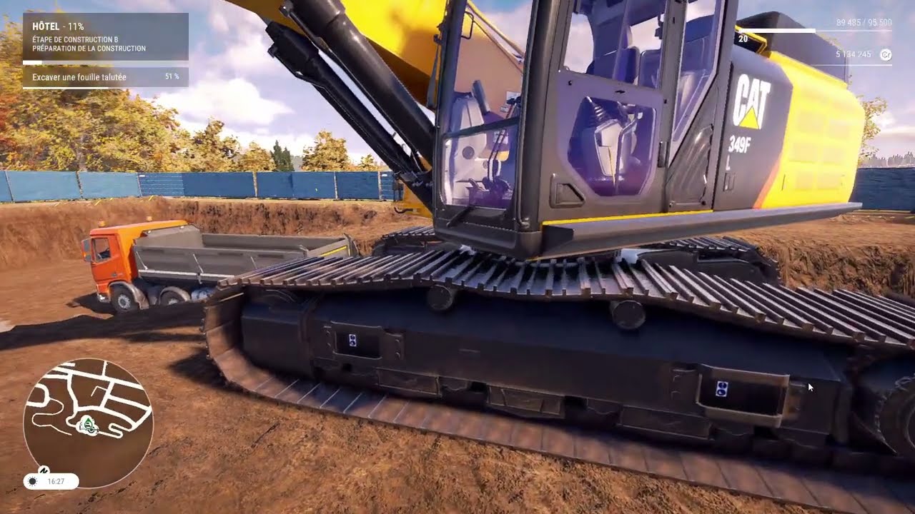 construction simulator, excavation d'une fouille talutée #1