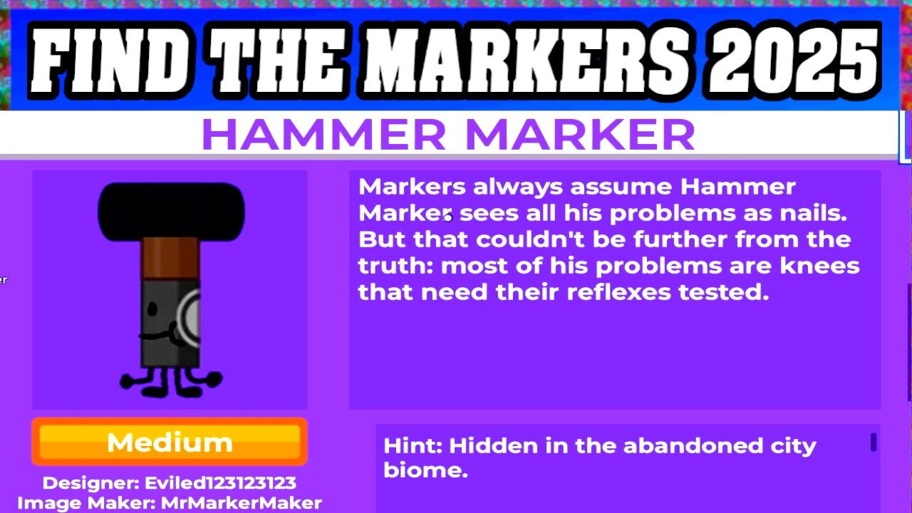 How To Find HAMMER MARKER in ROBLOX FIND THE MARKERS🖌️ [UPDATE 2025] [walkthrough]