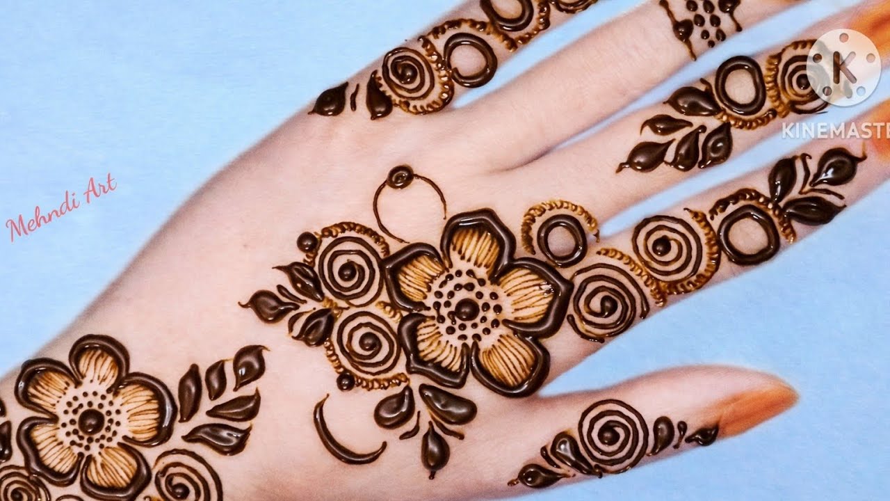 Arabic floral mehndi designs for hands | Simple aesthetic mehndi design | Cone designs