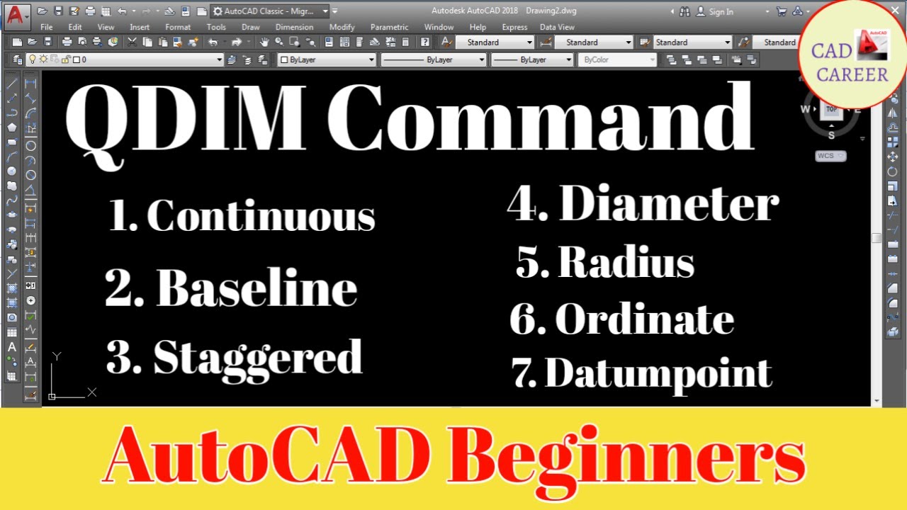 How to use Quick dimension command in AutoCAD | Quick Dimension Command in Autocad | CAD CAREER