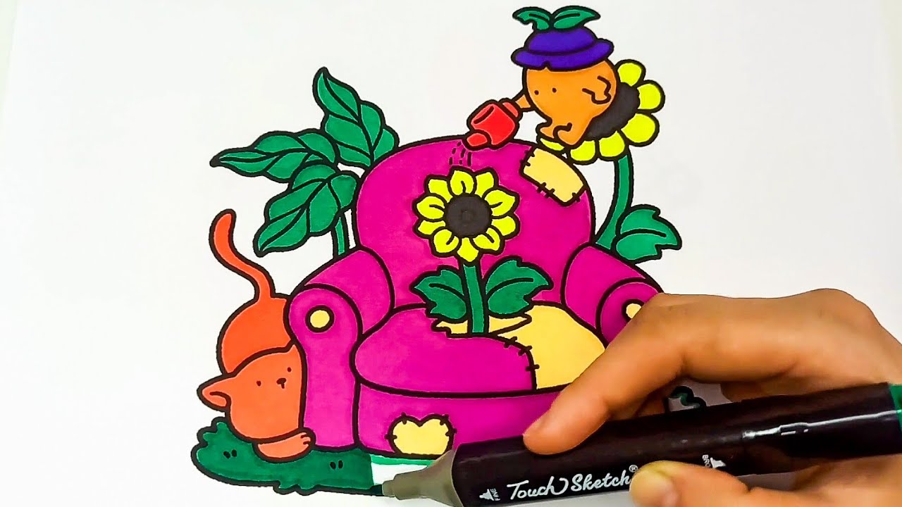 Satisfying marker sounds | Color with me (22 minutes)