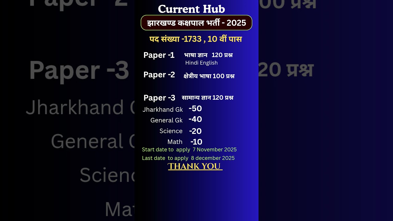 jharkhand kakshpal vacancy 2025 |syllabus| post 1733 #shortsfeed #viral #gk #jsscupdate #trending